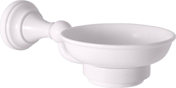 MORAVA RETRO - Accessorio da bagno Portasapone in Vetroceramica, Bianco - lucido MKA0300B, RAV Slezák