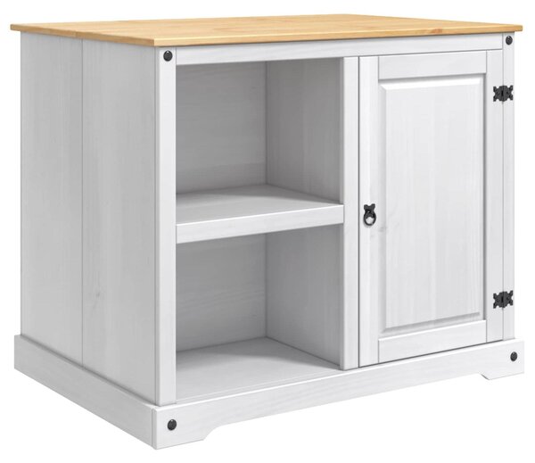 Carrello da Cucina 2 pcs Bianco e Cera di Miele Pino Massello