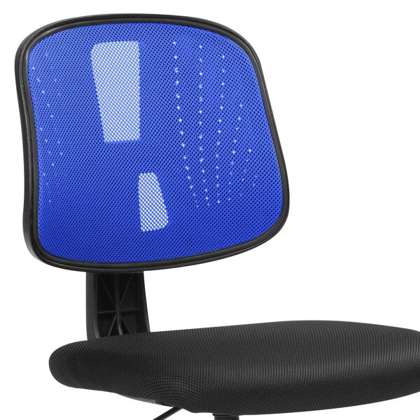 Sedia operativa Rivestimento in tessuto nero e rete tecnica Dimensione 43x48,5x h 93 max 100 cm nero, per casa ed ufficio colore blu