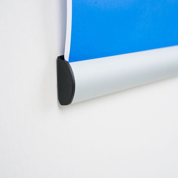 Porta Poster a Scatto 70 cm in Alluminio Finitura Silver, Monofacciale, Grafica Intercambiabile