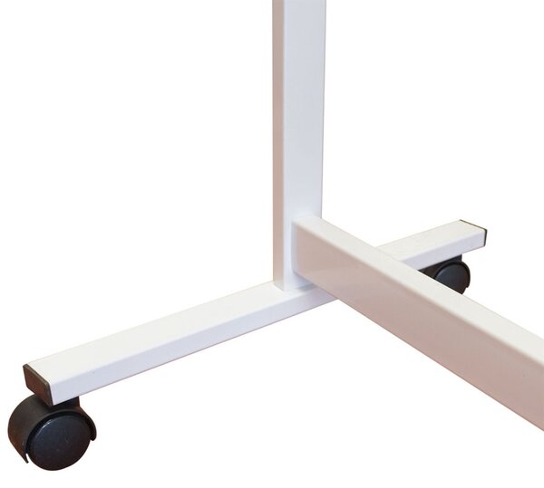 Lavagna Girevole Bifacciale 150x90 cm su Ruote, Doppia Superficie Acciaio Magnetica e Scrivibile