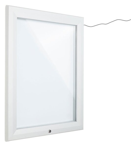 Bacheca per esterni CITY101LED con illuminazione LED, apertura a ribalta e vetro temperato - formato 4xA4