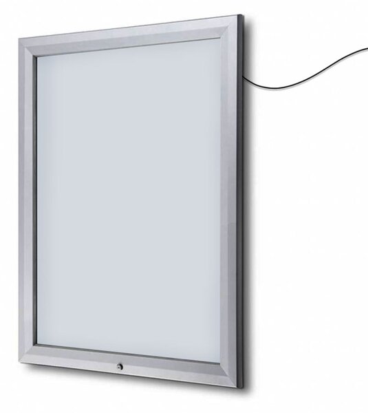 Bacheca per esterni CITY104LED, alluminio anodizzato silver, LED, vetro temperato, 9xA4, 80,5x106,7 cm