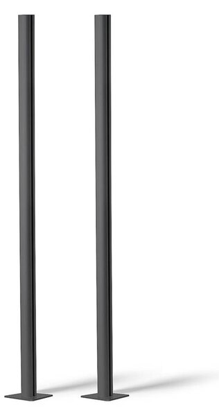 Coppia montanti in alluminio H 200 cm, finitura antracite RAL 7016, per bacheche da esterno certificate CITY100