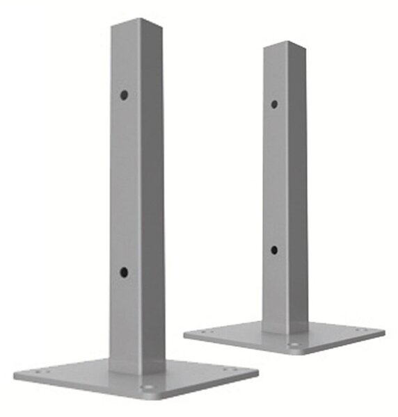 Coppia montanti in alluminio anodizzato silver H 250 cm per bacheche CITY100, con staffe da interramento