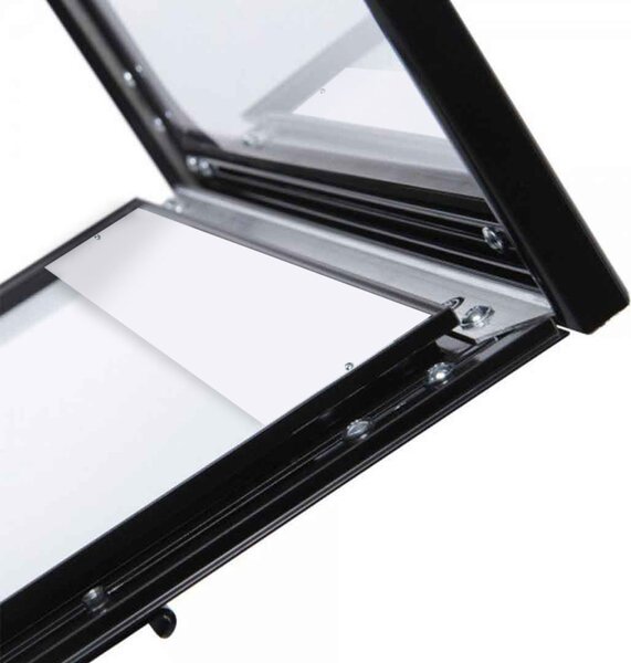 Bacheca porta men� da esterno CITY312/NLED con illuminazione LED, base autoportante e anta in policarbonato, formato 2xA