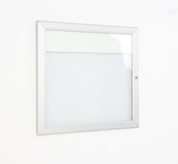Bacheca porta men� da esterno 2xA4, anta in policarbonato, fondo magnetico e serratura con chiavi - 515x487 mm