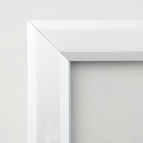 Cornice a Scatto Bifacciale da Vetro 70x100 cm B1, Alluminio Anodizzato Silver, Biadesivo, Grafica Intercambiabile
