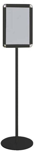 Cornice a Scatto A3 su Piantana Monofacciale, Finitura Nera, Altezza 1508 mm - CRA104/N