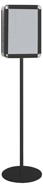 Struttura autoportante bifacciale con 2 cornici a scatto A3, finitura nera, altezza 1508 mm