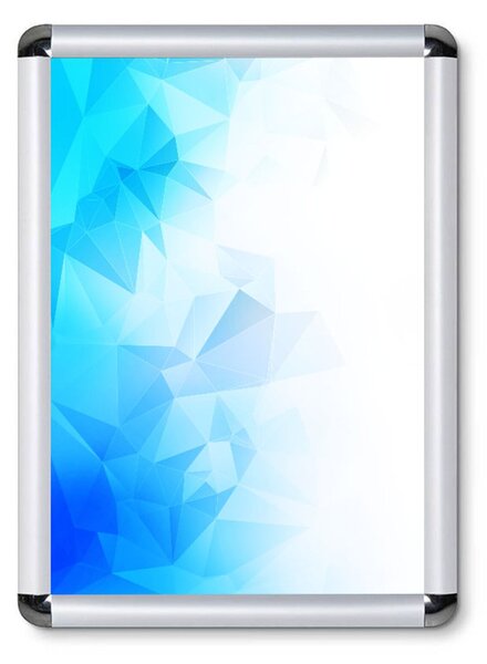 Cornice a Scatto A3 29,7x42 cm Profilo Alluminio 25mm Anodizzato Silver, Angoli Tondi, PVC Antiriflesso