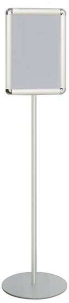 Cornice a Scatto A3 Monofacciale su Piantana Silver, Base �350 mm, Montante Alluminio 30 mm