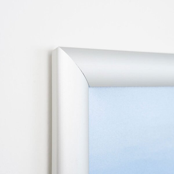 Cornice a Scatto A3 29,7x42 cm Alluminio Silver, Profilo 25mm, Angoli Vivi, PVC Antiriflesso