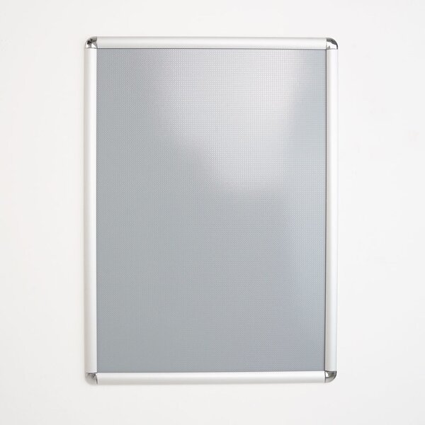 Cornice a Scatto da Parete 50x70 cm Profilo Alluminio 25 mm, Angoli Tondi Cromati, PVC Antiriflesso