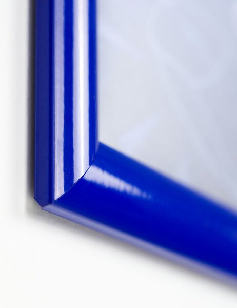 Cornice a Scatto Blu RAL5002 50x70 cm in Alluminio, Profilo 25mm, Angoli Vivi e PVC Antiriflesso