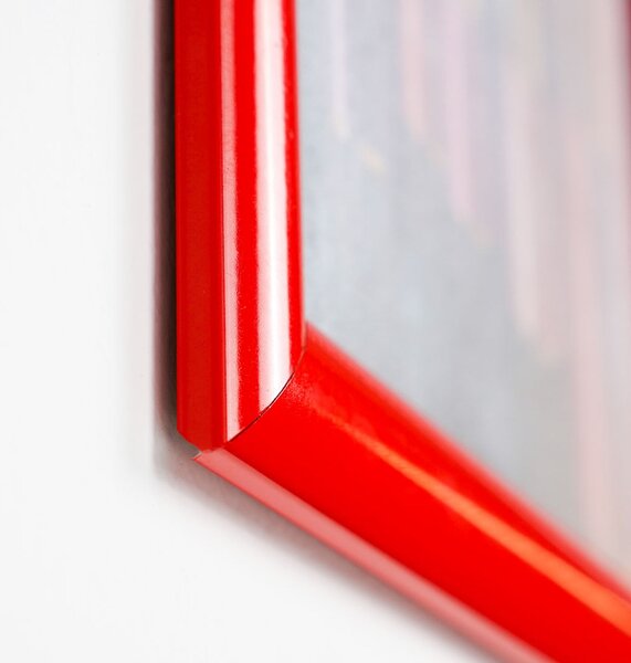 Cornice a Scatto A3 in Alluminio Rosso RAL3020 - Profilo 25mm, Angoli Vivi, PVC Antiriflesso 29,7x42 cm