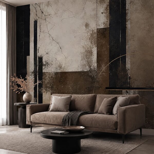 Carta da parati Composizione astratta con linee scure e texture, Carta da parati Buffer, w05541 : Uwalls.it
