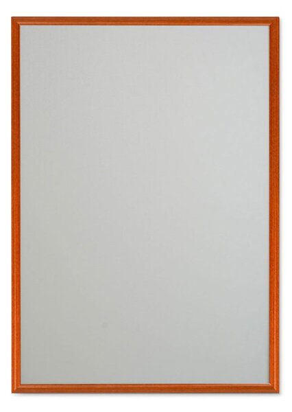 Cornice a scatto in alluminio finitura legno, profilo 25mm, angoli vivi, formato 70x100 cm, PVC antiriflesso