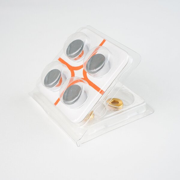 Coprivite in alluminio finitura cromato lucido, diametro 15 mm e spessore 6 mm - per targhe, specchi e pannelli