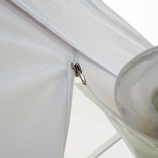 Parete Bianca con Porta per Gazebo 3x3 m - Tessuto Poliestere Outdoor, Accessorio Monofacciale GZB300x300