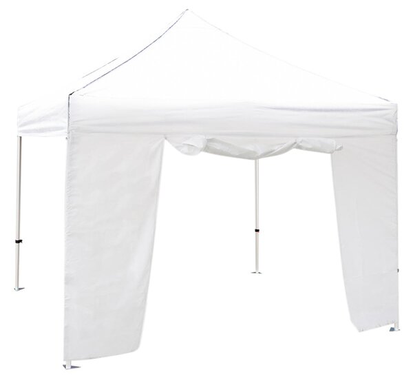 Parete Bianca con Porta per Gazebo 3x3 m - Tessuto Poliestere Outdoor, Accessorio Monofacciale GZB300x300