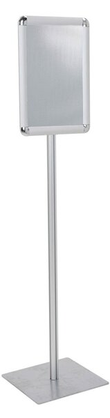 Espositore da terra monofacciale per poster A3, struttura in alluminio silver �40mm, base 36x36cm, H150cm