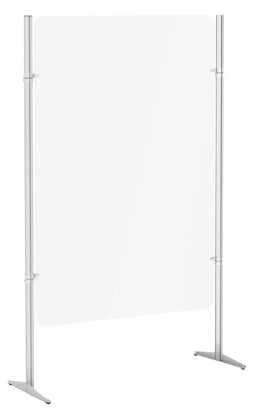 Montante in alluminio anodizzato altezza 200 cm con piedino in metallo per pannelli divisori modulari