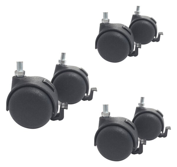 Kit 6 Ruote con Freno WHL801/C per Pannelli Divisori Doppi - Sistema Frenante, Alternativa ai Piedini Fissi