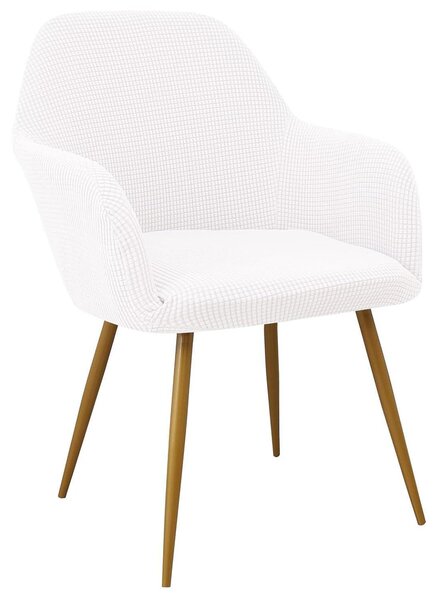 Copertura per sedia da ufficio, fodera elastica in tessuto jacquard, colore bianco latte, confezione da 4 pezzi