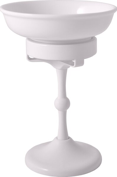 MORAVA RETRO - Accessorio da bagno Portasapone in Vetroceramica, Bianco - lucido MKA0301B, RAV Slezák