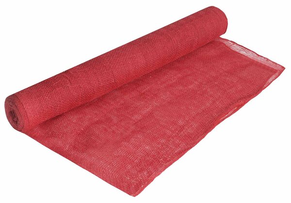 Tappeto in juta, 160 x 1000 cm, colore rosso