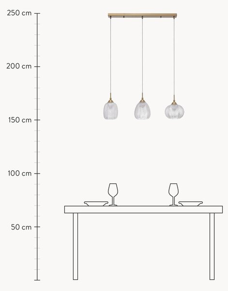 Lampada a sospensione in vetro satinato Vario