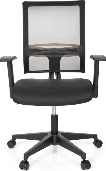 Jhj OFFICE Sedia da ufficio per l'home office, modello OFFICE R8, sedia da scrivania con braccioli pieghevoli, rivestita in tessuto/rete, sedia girevole