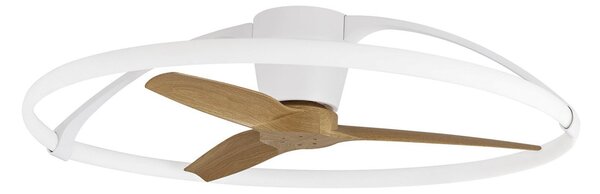 Ventilatore da soffitto LED intelligente Nepal, bianco/faggio, DC - Mantra Mantra Iluminación, Nepal, dimmerabile, Legno, Soggiorno, Metallo, Moderno