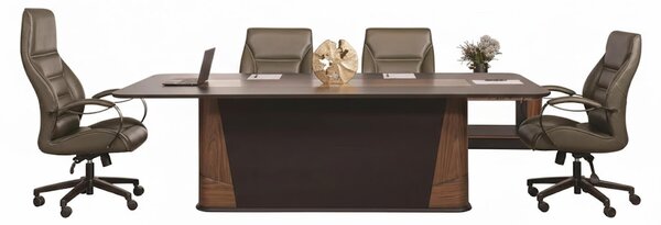 Elegante set da ufficio: raffinato tavolo da riunione, poltrona direzionale e 3 sedie da ufficio