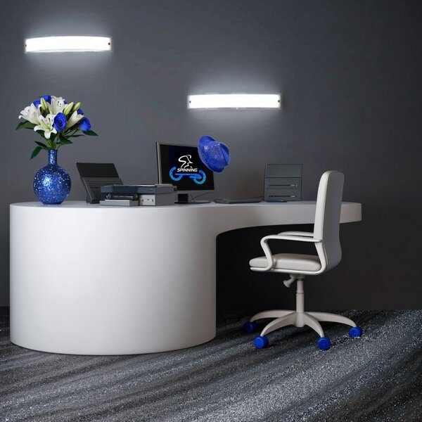 Applique moderno top light linear 1076 a70 e27 led vetro bianco bordo trasparente lucido - Top Light