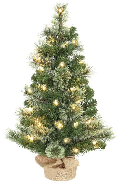 Albero di Natale Piccolo 60 cm con 35 LED Bianchi Caldi e 68 Rami Ignifughi