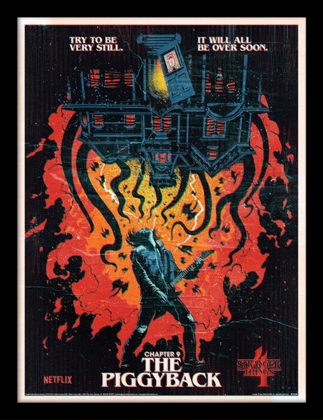 Stranger Things - Hawkins Town Poster Incorniciato, Quadro su