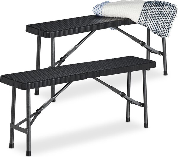 Panche relaxdays 10035746_0 plastica nera 100,0 cm, 2 pz