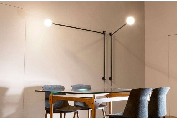 Applique da parete Nemo Lighting, dimmerabile, Nero, Soggiorno, Metallo