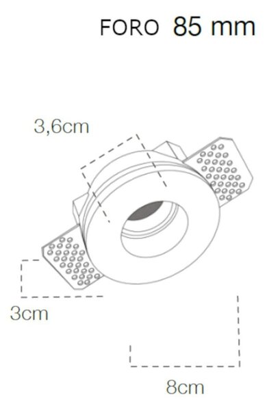 Faretto incasso lampadari bartalini asip gu10 mr11 led gesso verniciabile - Lampadari Bartalini Gesso