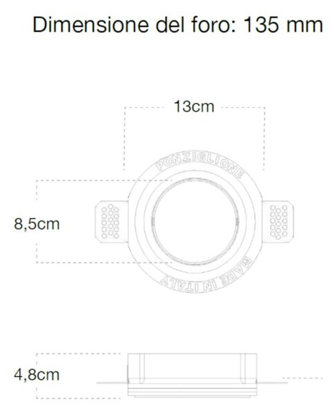 Faretto incasso lampadari bartalini asan fp27 gx53 led gesso verniciabile - Lampadari Bartalini Gesso