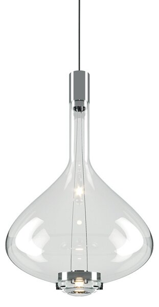 Lampada a sospensione Lodes, dimmerabile, Trasparente, Soggiorno, Vetro