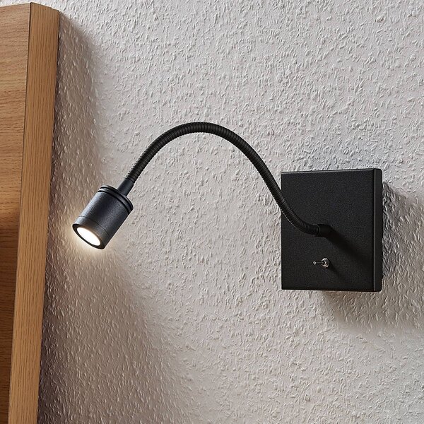 Applique da parete a LED Mayar Lindby, Nero, Camera da letto, Metallo, Moderno, Applique a LED