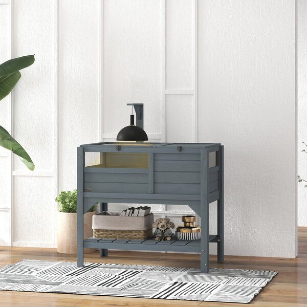 PawHut Casa recinto per tartarughe su piedi con mensole in legno di abete - dim. 103H x 84L x 51l cm
