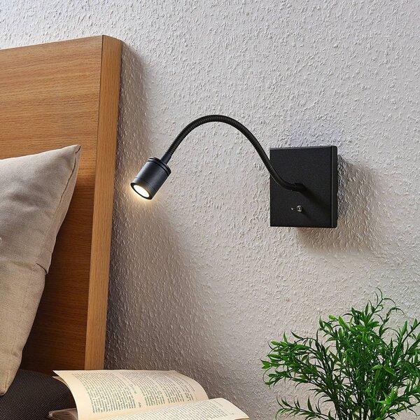 Applique da parete a LED Mayar Lindby, Nero, Camera da letto, Metallo, Moderno, Applique a LED