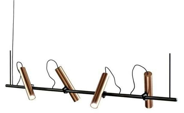 Lampada a sospensione LIGHT-POINT, Dorato / Ottone, Soggiorno, Alluminio