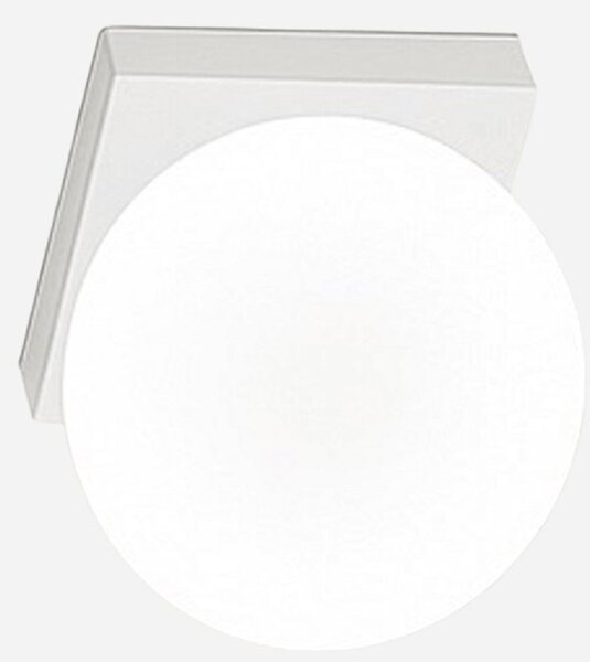 Applique perenz dot 8376 b lc led 856lm 3000k ip40 sfera vetro soffiato metallo bianco - Perenz