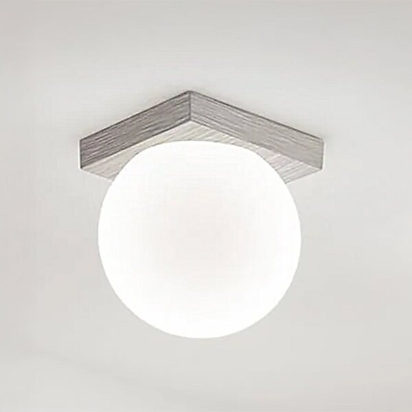 Applique perenz dot 8376 gr lc led 856lm 3000k ip40 sfera vetro soffiato metallo grigio titanio - Perenz