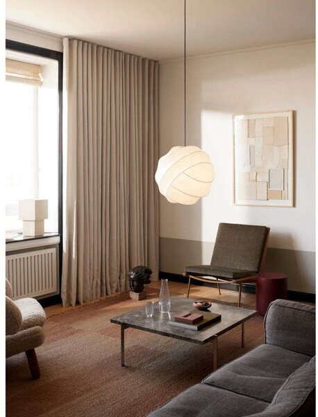Lampada a sospensione Pholc, Bianco, Sala da pranzo, Tessuto / Tessile